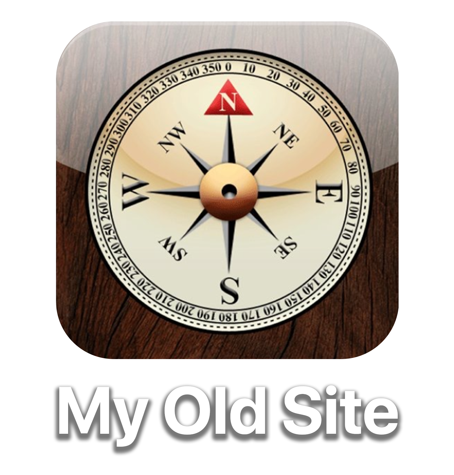 An application icon of a compass. Text below it reads 'My Old Site'